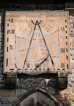 Sundial on famous Derbyshire church