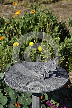 Sundial in a garden