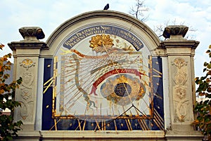 Sundial in the garden Groningen.netherlands