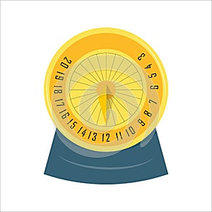 Sundial icon set. Flat style. Yellow clor. Vector illustration