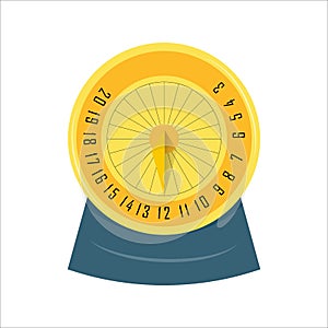 Sundial icon set. Flat style. Yellow clor. Vector illustration photo