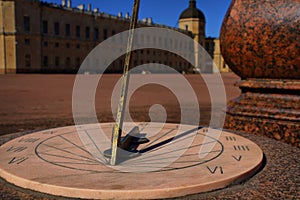 Sundial on a marble dial