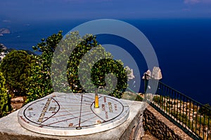 Sundial in monte solaro, Capri island, italy