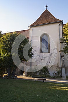 Sundial - Saint Bartholomew Church, Brasov, Romania; construction of the 1822