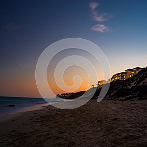 After sundown on the beach