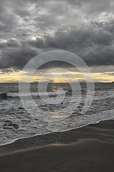 Sundown in the gulf of Follonica