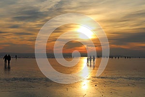 Sundown on lake Neusiedl