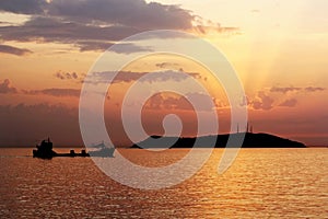 Sundown on Marmara sea