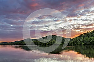 Sundown on the Ohio River photo