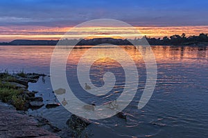 Sundown over Vistula river photo