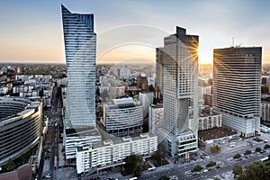 Sundown over Warszawa city, Poland