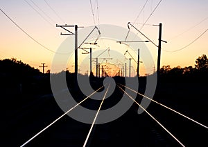Sundown and railway photo