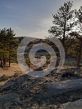 Sundown on the rockin VC hiking trail Curt Gowdy State Park Cheyenne Wyoming