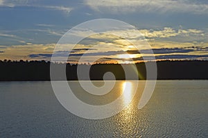 Sundown on Western Quebec Lake.