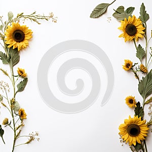 Sunflower Border Artistry Whimsical Beauty