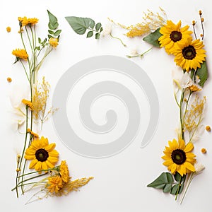 Sunflower border holiday cards