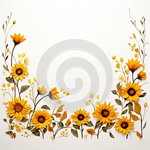 Sunflower border holiday cards