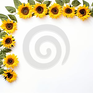 Sunflower border for a joyful and happy memory