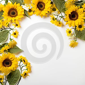 Sunflower border for a rustic and vintage feel