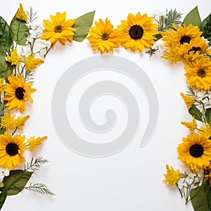 Sunflower border for a t-shirt or mug