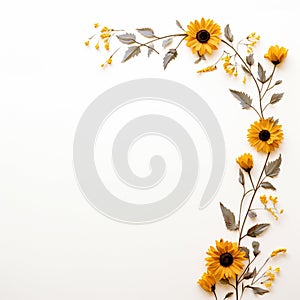 Sunflower border for a vintage and retro feel