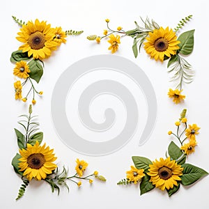 Sunflower border for a website or blog