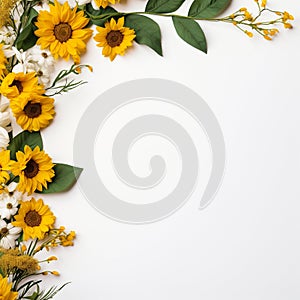 Sunflower border for a website or blog