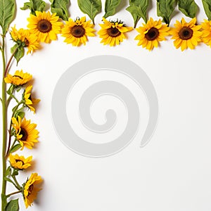 Sunflower Edges on White Simple Blooms