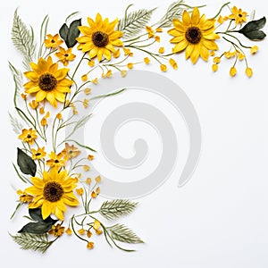 Sunflower Edges on White Simple Blooms