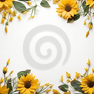 Sunflower Edges on White Simple Blooms