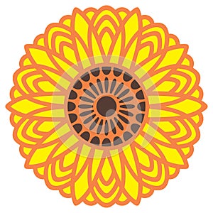 Sunflower floral mandala