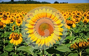 Sunflower Flower HD High quality minimalist photo make with AI