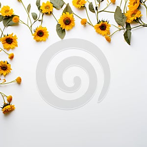 Sunflower Frame with Copy Area Pure Beauty