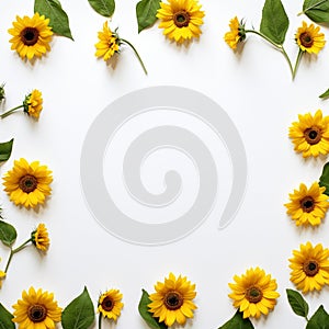 Sunflower frame copy space