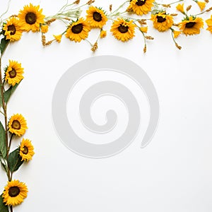 Sunflower frame copy space