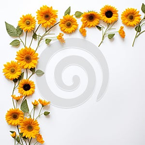 Sunflower Frame Delight Open Copy Space