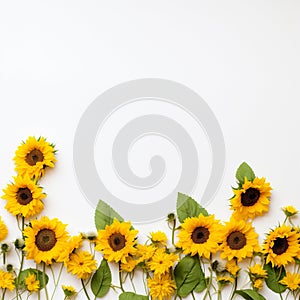 Sunflower Frame Delight Open Copy Space