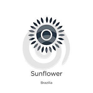 Sunflower icon vector. Trendy flat sunflower icon from brazilia collection isolated on white background. Vector illustration can photo