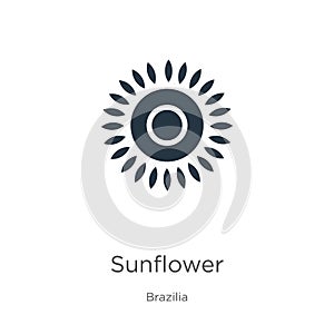 Sunflower icon vector. Trendy flat sunflower icon from brazilia collection isolated on white background. Vector illustration can