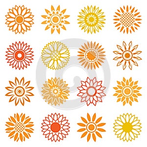 Sunflower icons for logo and labels