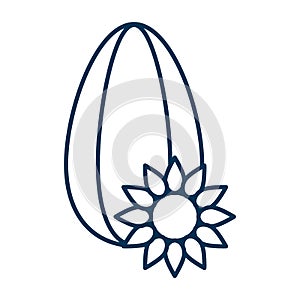 Sunflower kernel icon. Sunflower seed with a blooming sunny flower. Vector web outline thin line illustration isolated on white