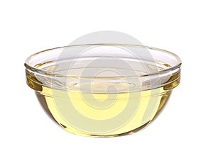 Sunflower oil in glass bowl.