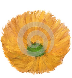 Sunflower oil painting impressionism brush vincent van gogh style summer flowers illustration art