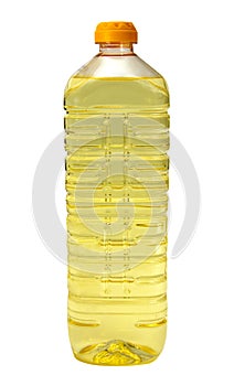 Sunflower oil in a plastic bottle