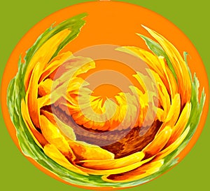 Sunflower Oval Design