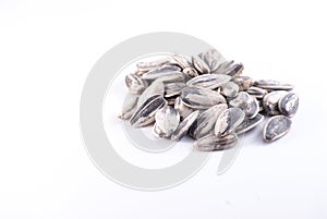 Sunflower pips white background