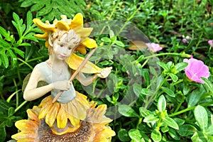 Sunflower porcelain doll