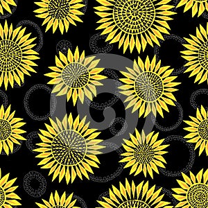 Sunflower seamless background photo