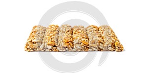 Sunflower Seeds Bar Isolated, Energy Snack with Honey, Sun Flower Seed Muesli Dessert, Protein Candy Bar
