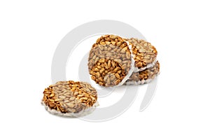 Sunflower seeds gozinaki isolated on white